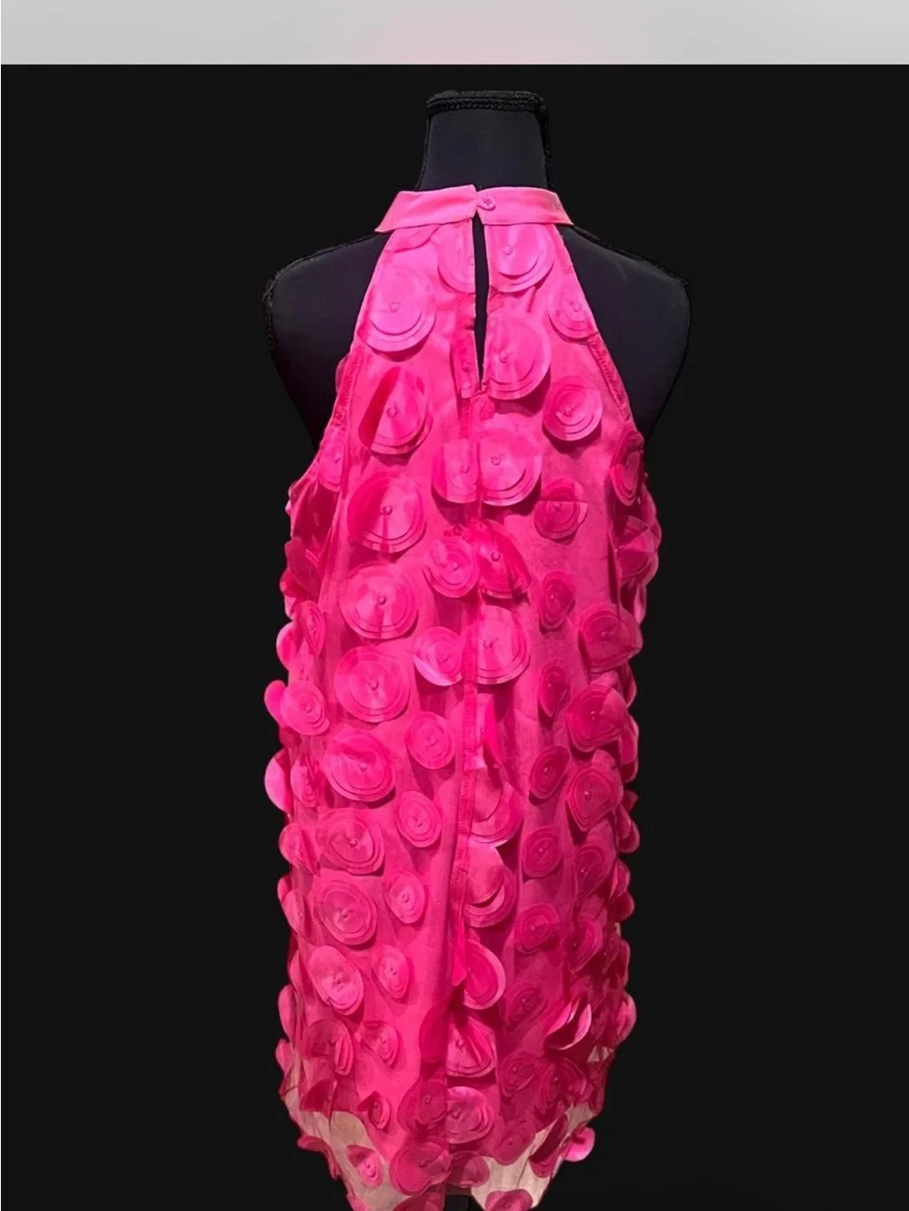 SHEIN Hot Pink Halter Mini Dress with Applique Circles